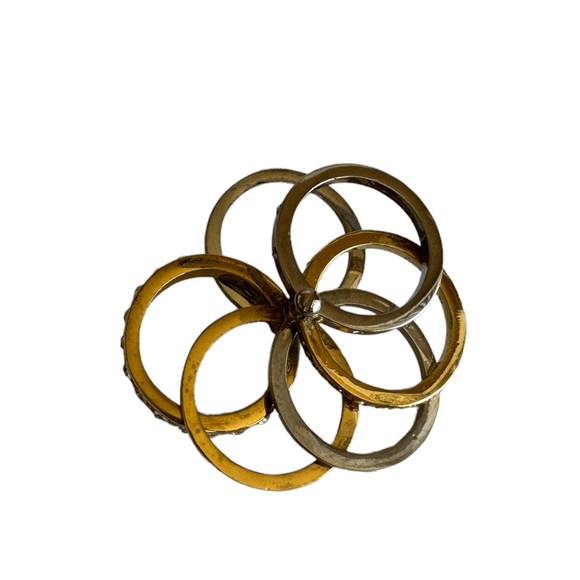β¨π Ann Taylor Stack Hinged Silver and Gold Ring Size 8 πβ¨ - Picture 5 of 9